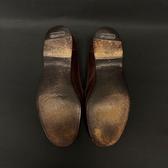 Santoni Vero Cuoio Loafers Mens 7.5D Brown Tassle Woven Italy Leather Dress Shoe